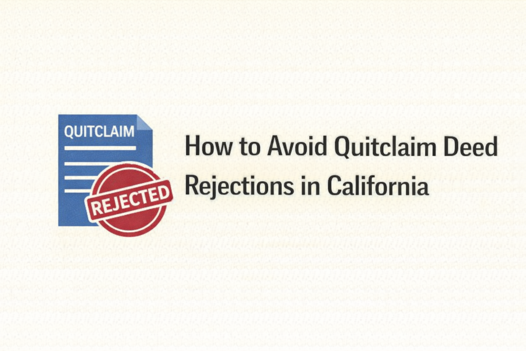 How to Avoid Quitclaim Deed Rejections in California