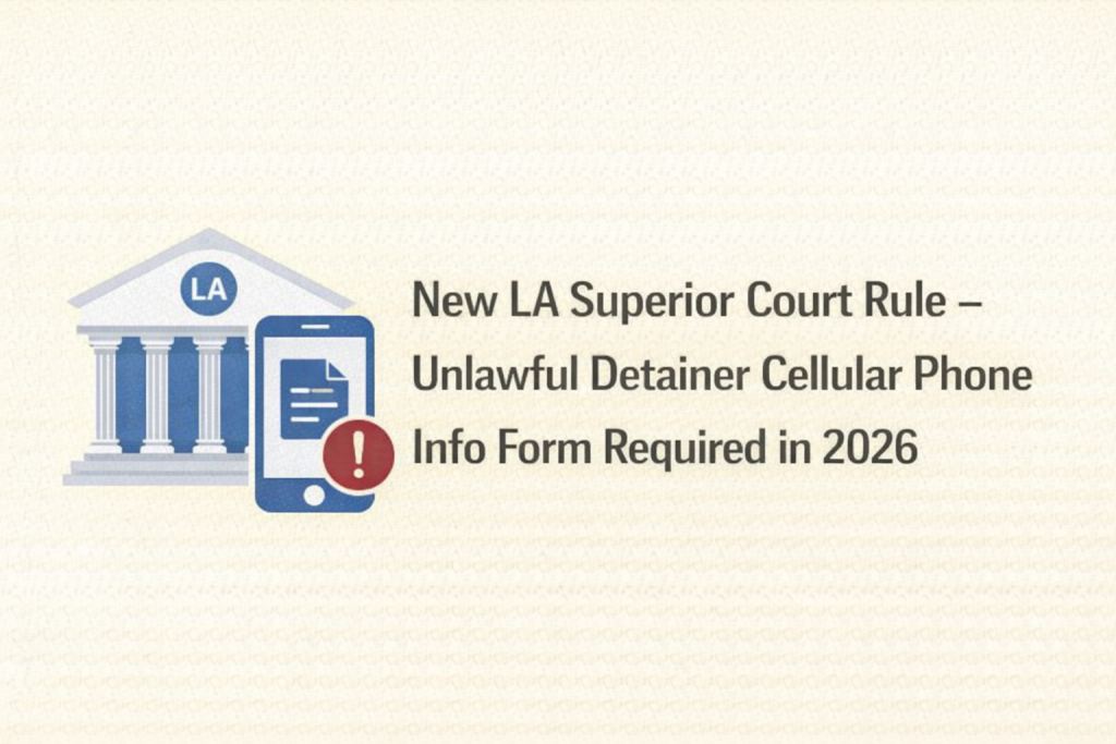 New LA Superior Court Rule – Unlawful Detainer Cellular Phone Info Form Required in 2026