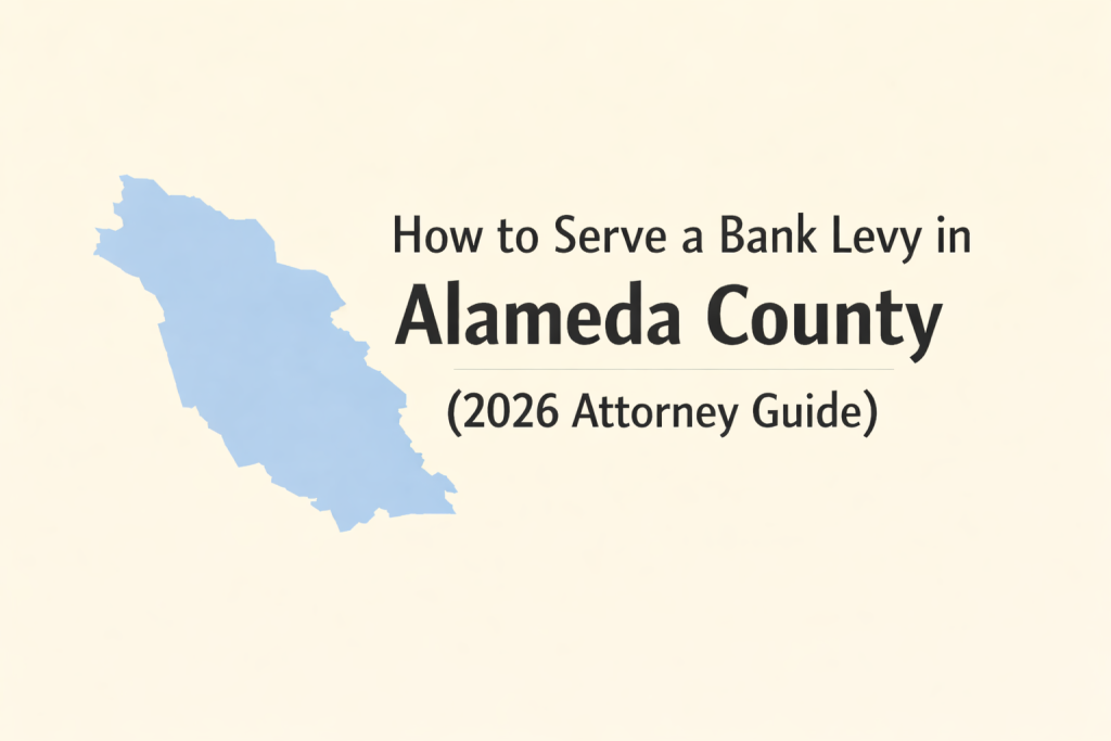 How to Serve a Bank Levy in Alameda County (2026 Attorney Guide)