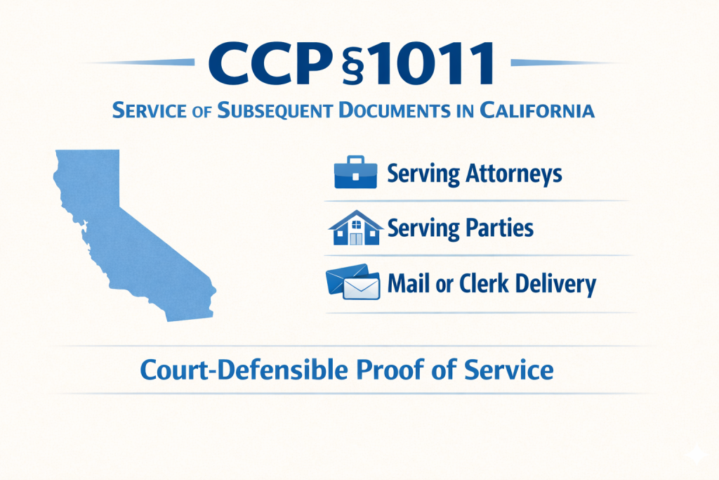 CCP 1011: Personal Service of Subsequent Documents (CA Guide)