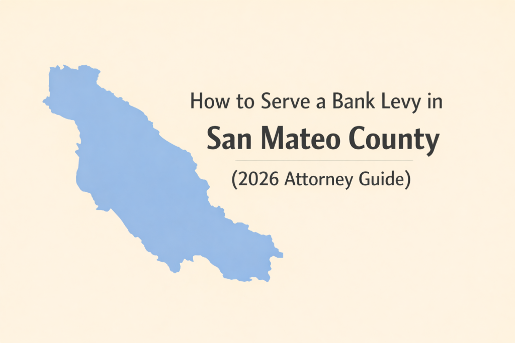 How to Serve a Bank Levy in San Mateo County (2026 Attorney Guide)