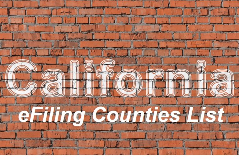 e-Filing available in these California Counties
