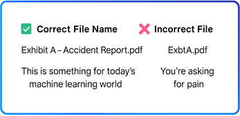correct and incorrect file name